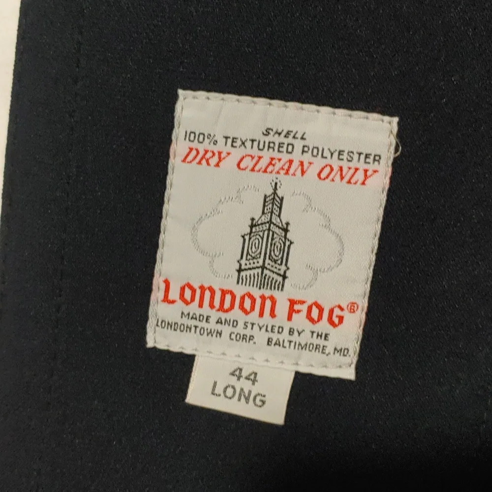 Vintage NWT London Fog Glencoe Maincoat Trench Navy 44 Long Red Liner 80s